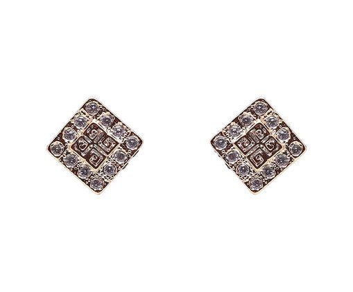 Brinco Cravejado Incolor Texturizada Banhado à Ouro 18K, multicolor | WestwingNow