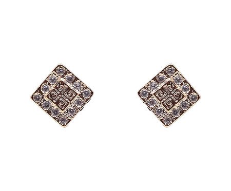 Brinco Cravejado Incolor Texturizada Banhado à Ouro 18K | Westwing
