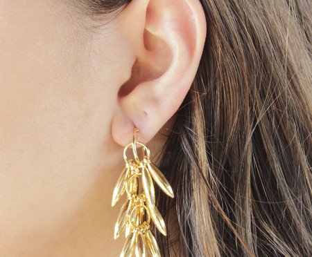 Brinco Cacho Dourado Banhado à Ouro 18K | Westwing