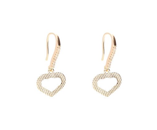 Brinco Gancho com Coração Vazado e Zircônias Banhado à Ouro 18K, multicolor | WestwingNow