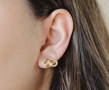 Brinco Ear Cuff Incolores Banhado à Ouro 18K | Westwing