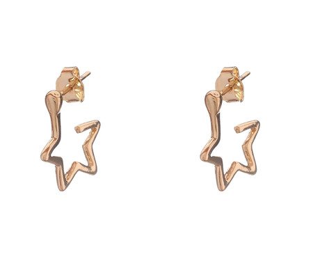 Brinco Trio Argolas Estrelas Vazadas Banhado à Ouro 18K | Westwing
