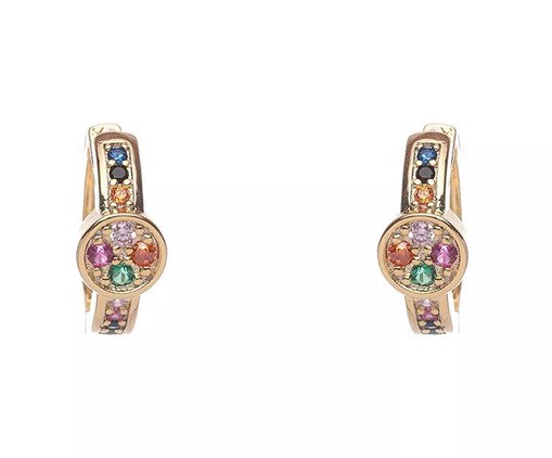 Brinco Argola Coloridas Banhado à Ouro 18K, multicolor | WestwingNow