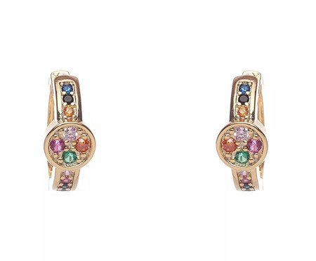 Brinco Argola Coloridas Banhado à Ouro 18K | Westwing