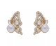 Brinco Meia Borboleta e Pérola Banhado à Ouro 18K, multicolor | WestwingNow