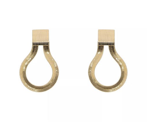 Brinco Laminado e Base Quadrada Banhado à Ouro 18K, multicolor | WestwingNow