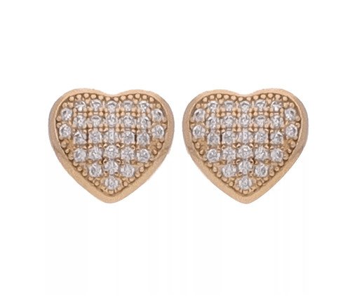 Brinco Coração Cravejado de Zircônias Incolores Banhado à Ouro 18K, multicolor | WestwingNow