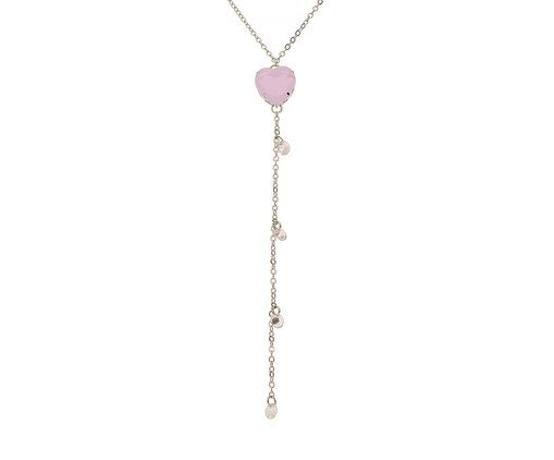 Colar Gravatae Coração de Zircônia Rosa Banhado à Ouro 18K, multicolor | WestwingNow