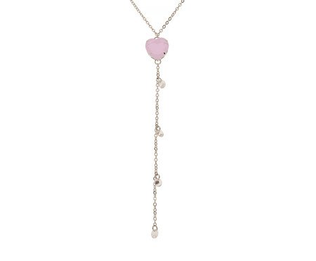 Colar Gravatae Coração de Zircônia Rosa Banhado à Ouro 18K | Westwing