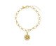 Pulseira Elo Fígaro com Flor de Pérola Banhado à Ouro 18K, multicolor | WestwingNow
