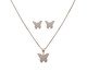 Conjunto Colar e Brinco Borboleta Cravejadas Banhado à Ouro 18K, multicolor | WestwingNow