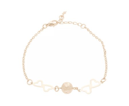 Pulseira Pingente Coração e Esfera Banhado à Ouro 18K | Westwing