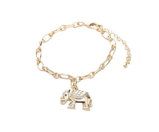 Pulseira Elefante Banhado à Ouro 18K, multicolor | WestwingNow