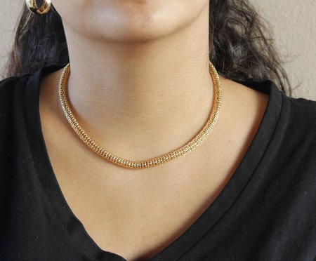 Choker Malha Vazada Banhado à Ouro 18K | Westwing