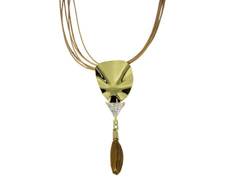 Colar 5 Fios Buriti Triângulo de Zirconia Casulo Banhado à Ouro 18K | Westwing