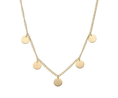 Colar Medalhas Penduradas Banhado a Ouro 18K