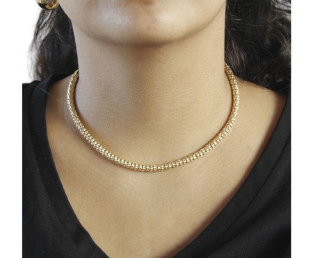 Choker Elos Malha Roliça Banhado à Ouro 18K | Westwing