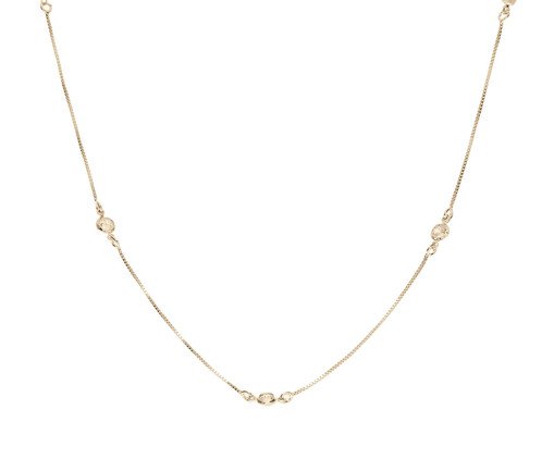 Gargantilha Ponto de Luz Incolor Banhado à Ouro 18K, multicolor | WestwingNow