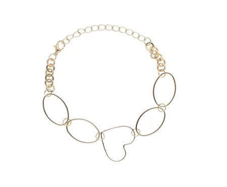 Pulseira com Elos Ovais e Coração Vazado Banhado à Ouro 18K | Westwing