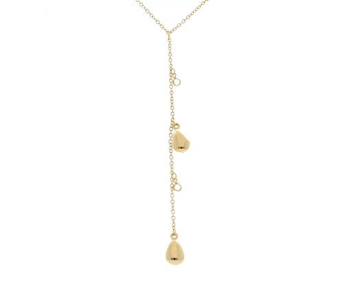 Colar Gravata com Gotas Douradas e Ponto de Luz Banhado à Ouro 18K, multicolor | WestwingNow