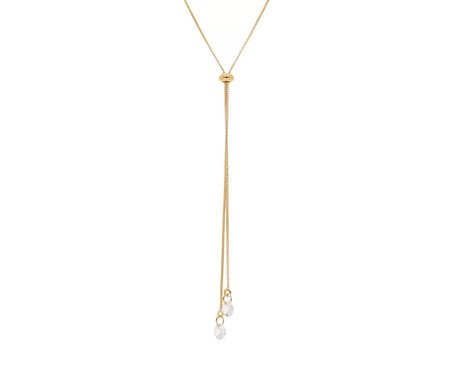 Colar Gravatinha Com Ponto de Luz Incolor Banhado à Ouro 18K | Westwing