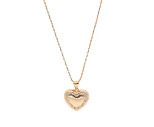 Colar Coração Banhado à Ouro 18K, multicolor | WestwingNow