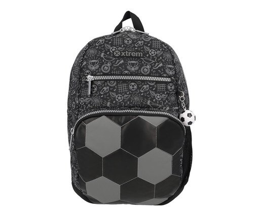 Mochila infantil Bolt Futebol Preto - 30X45X14cm, black | WestwingNow