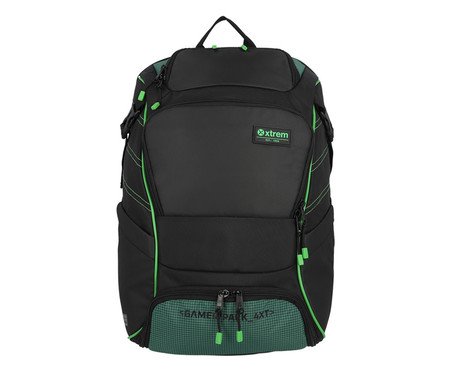 Mochila para Notebook 17 Gamerpack Preto e Verde - 29X45X27cm | Westwing