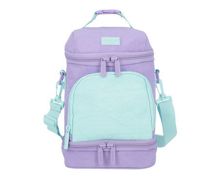 Lancheira Infantil Térmica Ranger Lilás e Verde Água - 20X29X12cm | Westwing