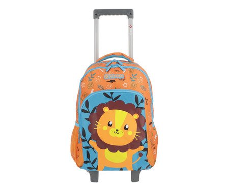 Mochila de Rodinha Infantil Lincoln Leão Laranja - 28X43X13,5cm | Westwing
