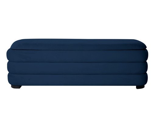 Puff Baú G em Veludo Valle Azul Marinho, blue | WestwingNow
