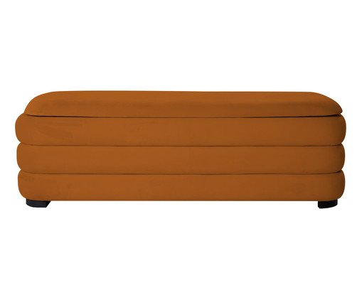 Puff Baú G em Veludo Valle Terracota, Terracotta | WestwingNow