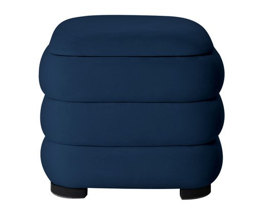 Puff Baú P em Veludo Valle Azul Marinho, blue | WestwingNow
