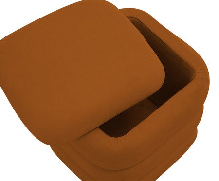 Puff Baú P em Veludo Valle Terracota | Westwing