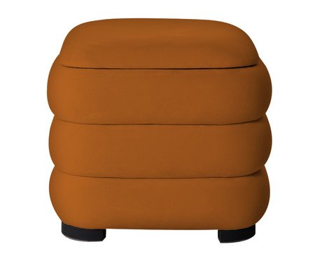 Puff Baú P em Veludo Valle Terracota | Westwing