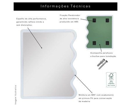 Espelho de Parede Wave Orgânico Branco | Westwing