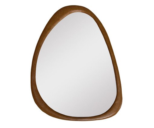 Espelho Gringa Orgânico em Corino Terracota Pequeno, Terracotta | WestwingNow