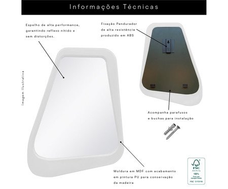Espelho Decorativo Trapézio Branco | Westwing