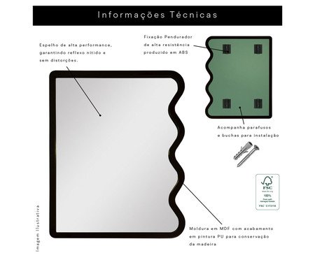 Espelho de Parede Wave Orgânico Preto | Westwing