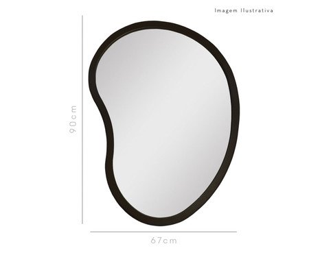Espelho de Parede Orgânico Egg Preto | Westwing