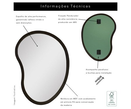 Espelho de Parede Orgânico Egg Preto | Westwing