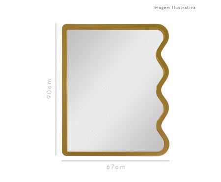 Espelho de Parede Wave Orgânico Dourado | Westwing