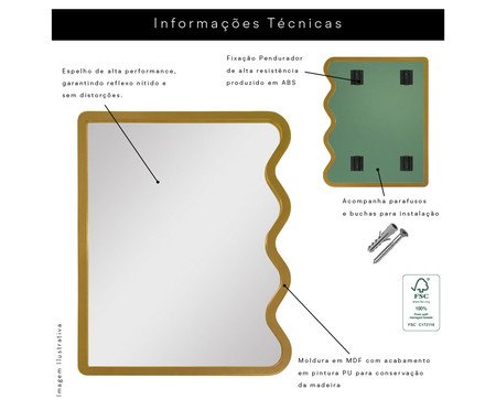 Espelho de Parede Wave Orgânico Dourado | Westwing