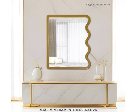 Espelho de Parede Wave Orgânico Dourado | Westwing