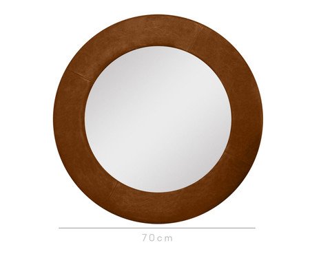Espelho Madrid em Corino Marrom - 70cm | Westwing