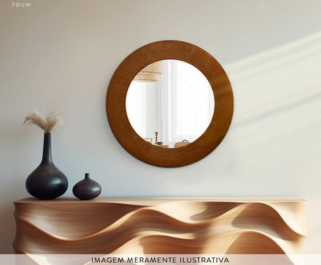 Espelho Madrid em Corino Marrom - 70cm | Westwing
