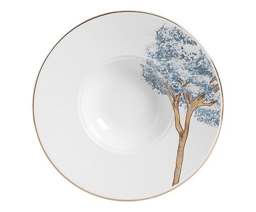 Prato Ristoto com Filete Ouro Ype Azul, Colorido | WestwingNow