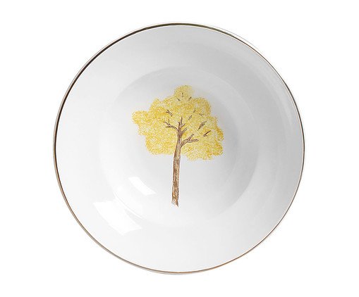 Prato Massa Com Aba com Filete Ouro Ype Amarelo, Colorido | WestwingNow