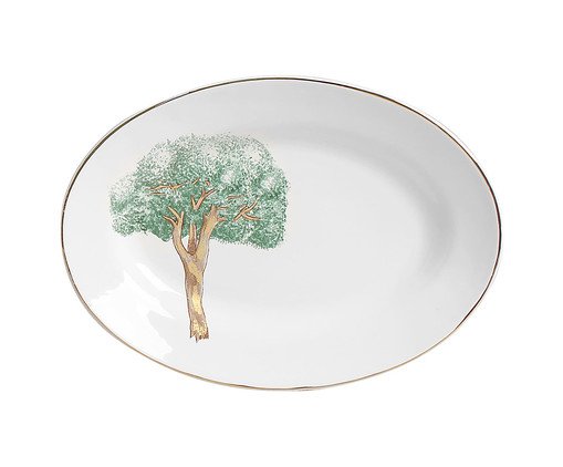 Travessa Pequena com Filete Ouro Ype Verde, Colorido | WestwingNow