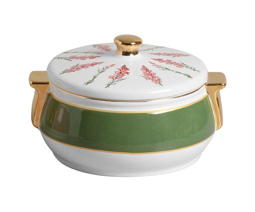 Sopeira com Tampa Verde com Filete Ouro Boca de Leao, Colorido | WestwingNow
